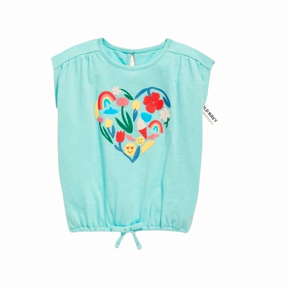 Old Navy Girl's loose cinched-Hem Graphic top